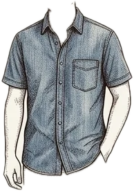 Short-Sleeve Denim Shirt illustration